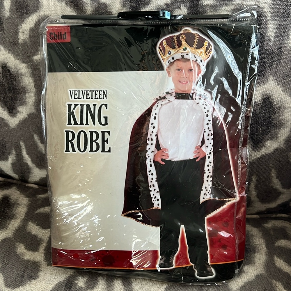 Kids Velvet King Robe Cape